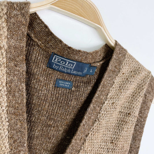 vintage polo ralph lauren linen-silk knit vest