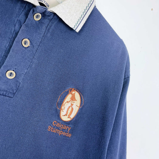 vintage calgary stampede rodeo polo - size medium