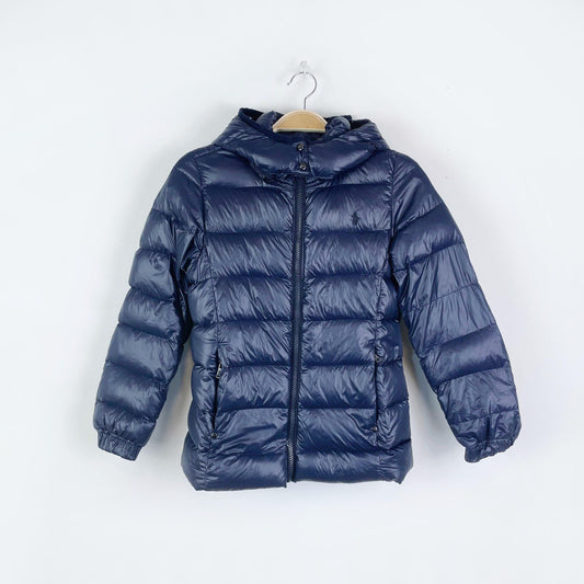 polo ralph lauren pony hooded down puffer coat - size M (8-10)