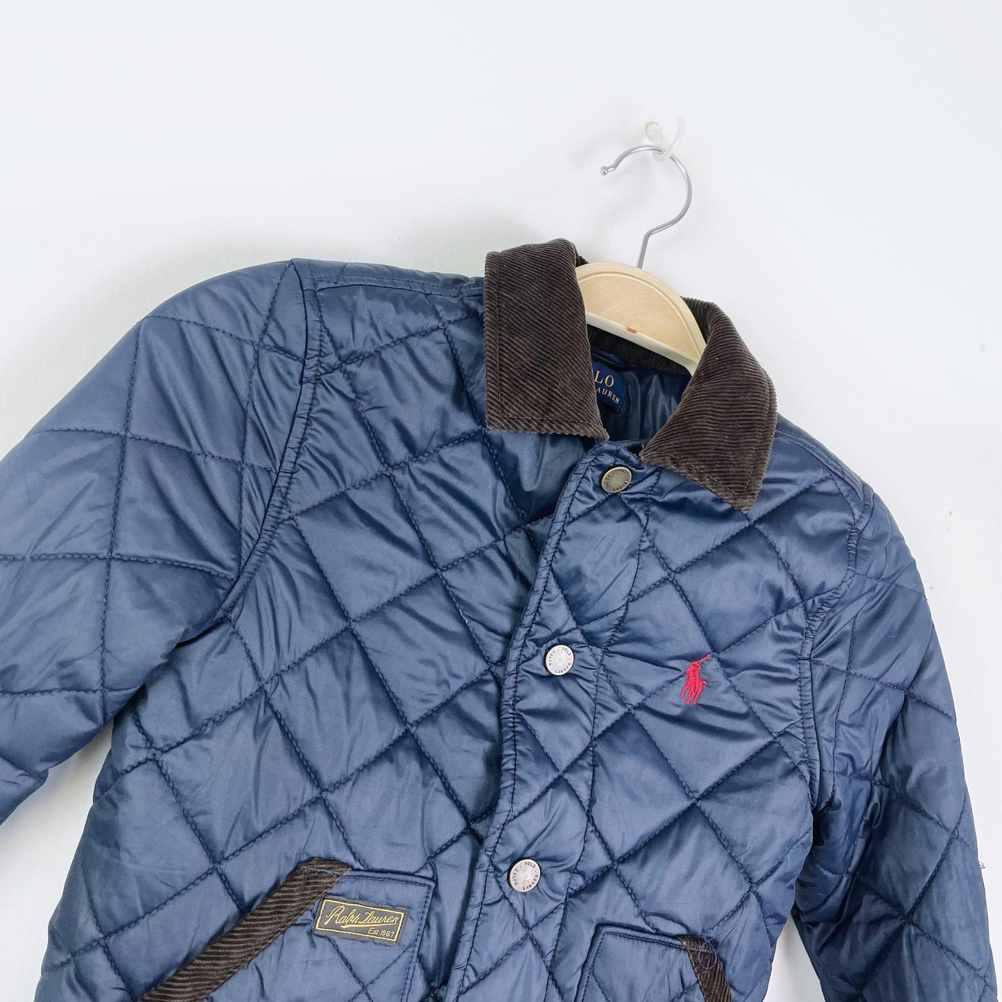 polo ralph lauren diamond quilted chore jacket - size 5