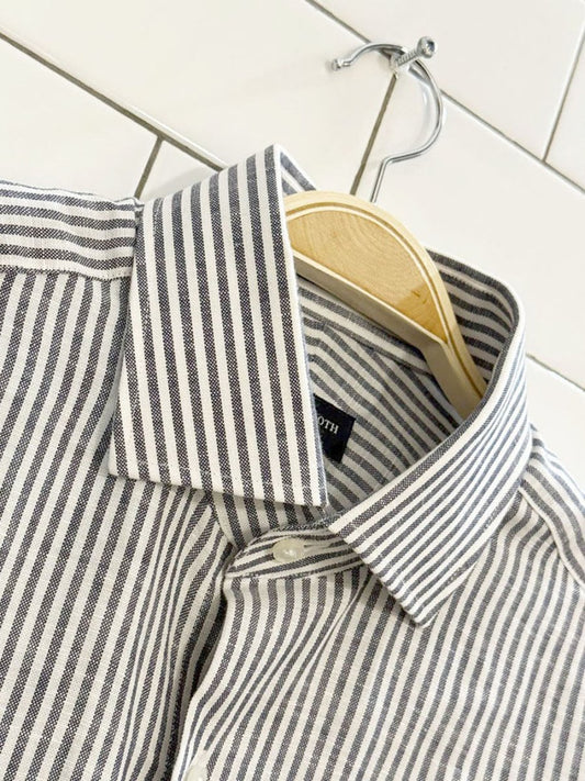 proper cloth linen - blend striped shirt - good market thrift store