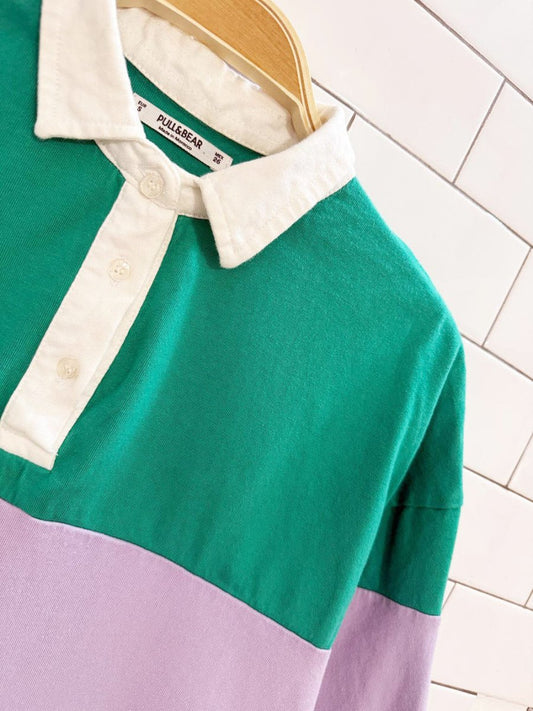 pull & bear striped boxy cropped polo - good market thrift store