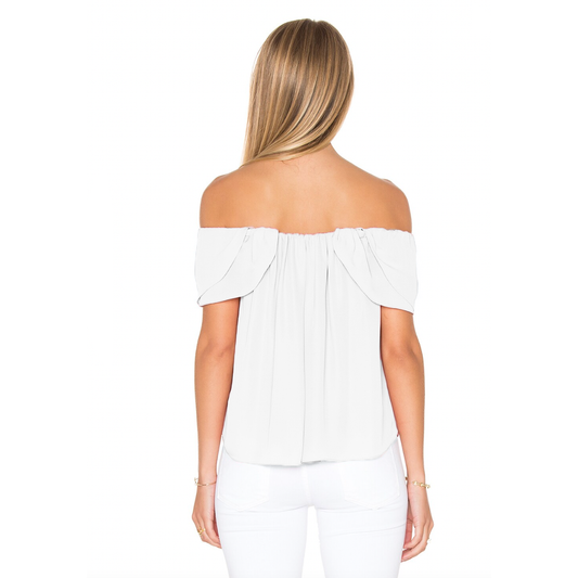 rebecca minkoff white silk jasmine top - size large