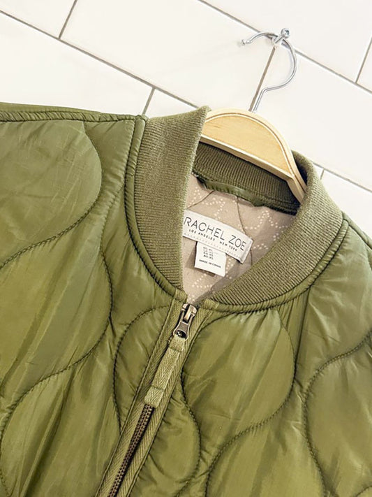 rachel zoe wave quilted full zip long liner jacket - good market thrift store