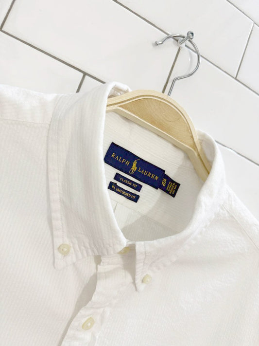 ralph lauren classic untucked fit ribbed full button shirt - good market thrift store