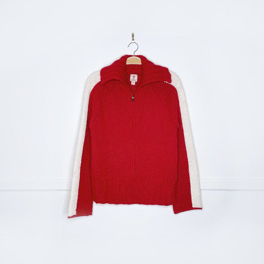 roots winter edition wool-alpaca full zip knit cardigan