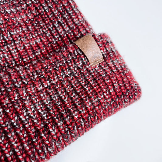 roots red heather knit toque