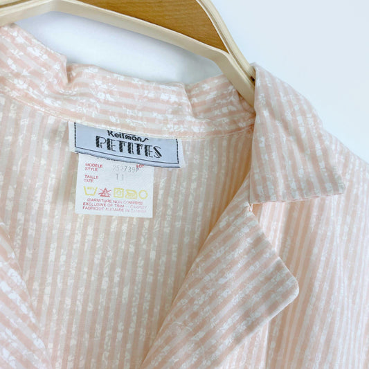 vintage reitmans peach striped shirt midi dress