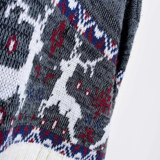 vintage rob winter reindeer grandpa holiday sweater - size xl