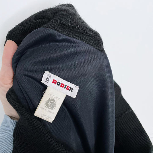 vintage rodier wool blend knit midi skirt