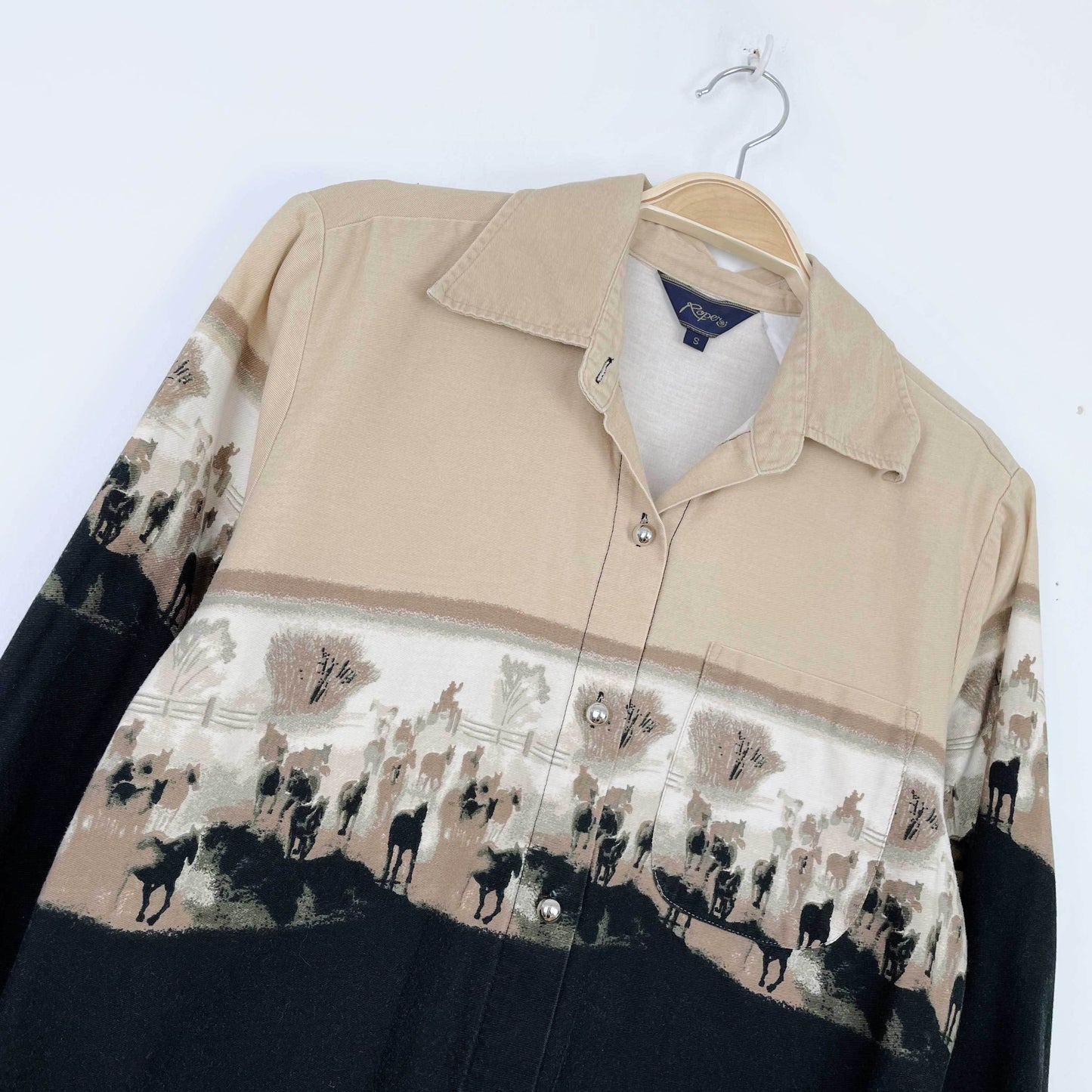 vintage roper wild horses westen shirt