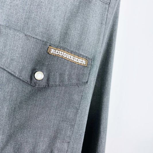 vintage roughrider snap button western shirt - size small