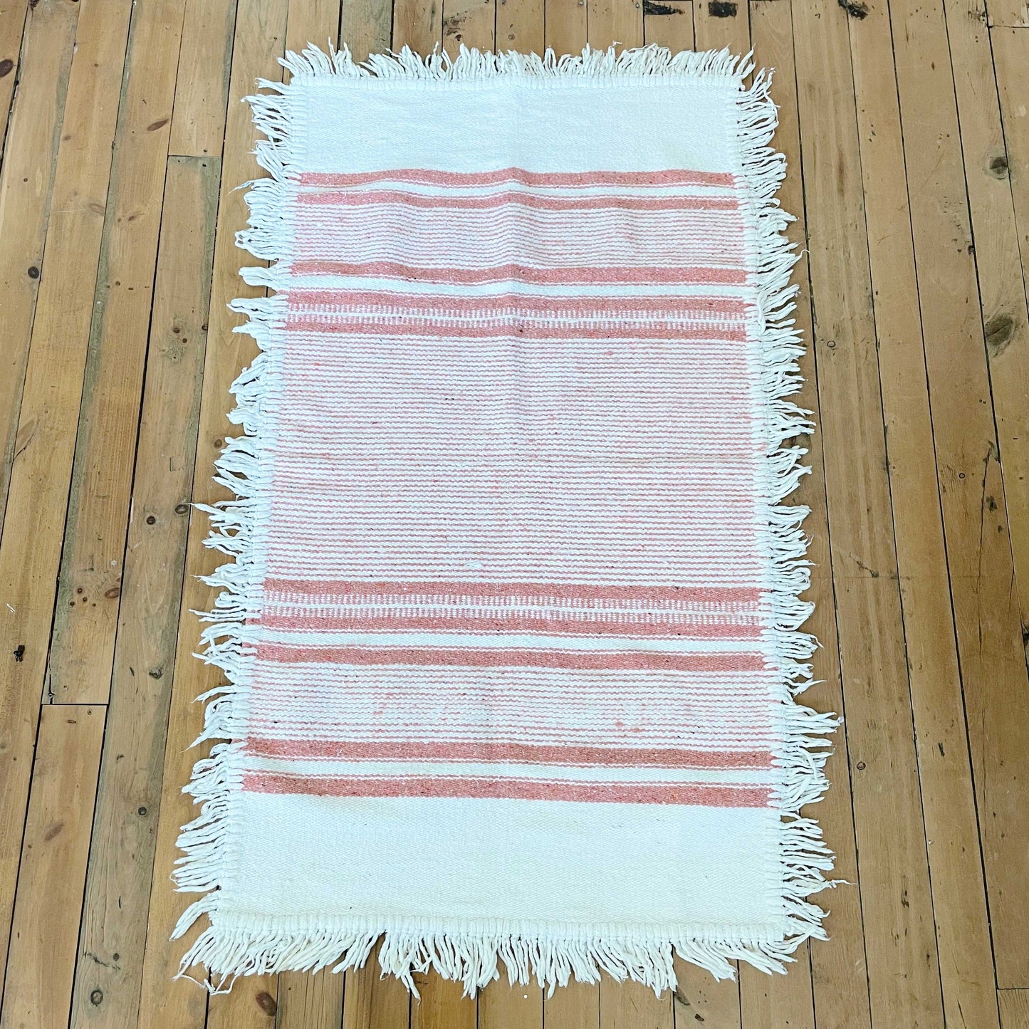 vintage morrocan pink kilim double sided rug