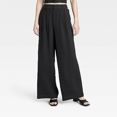 a new day textured wide leg pleated trousers