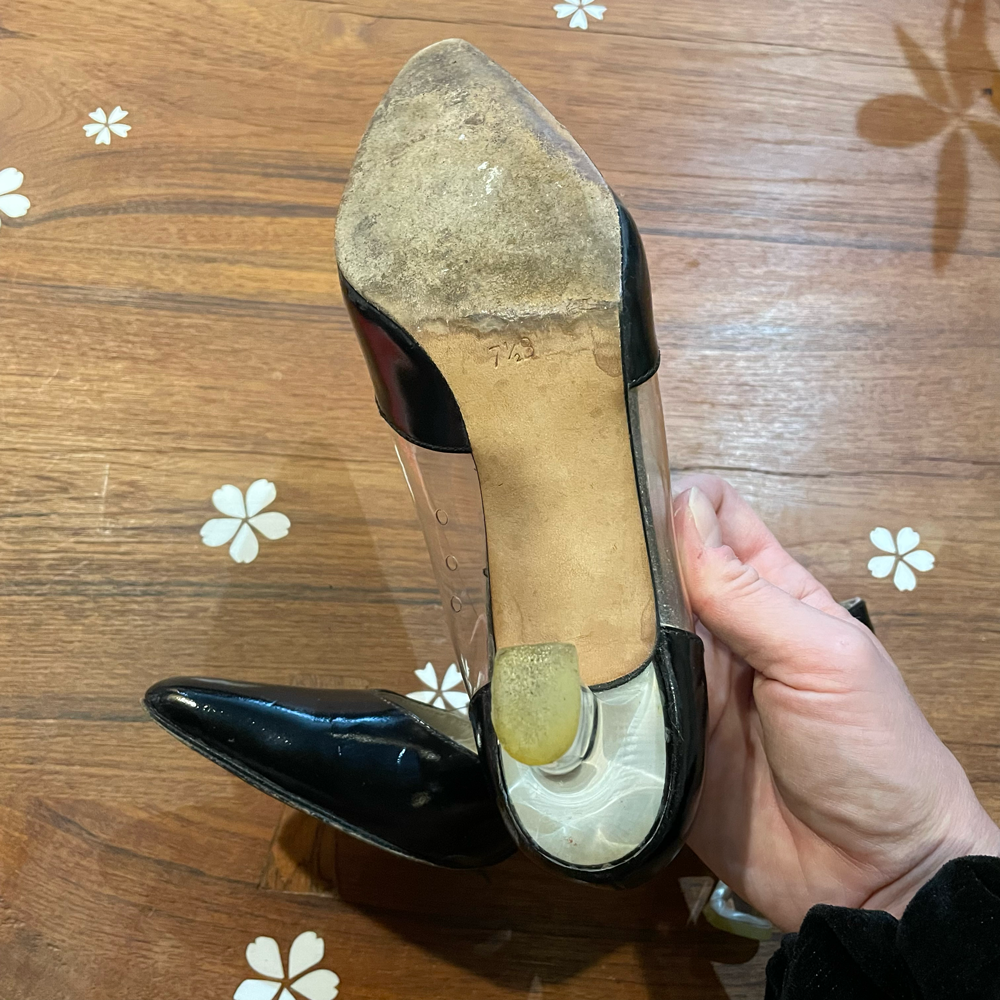 sacha london leather acrylic see through pumps - size 7.5