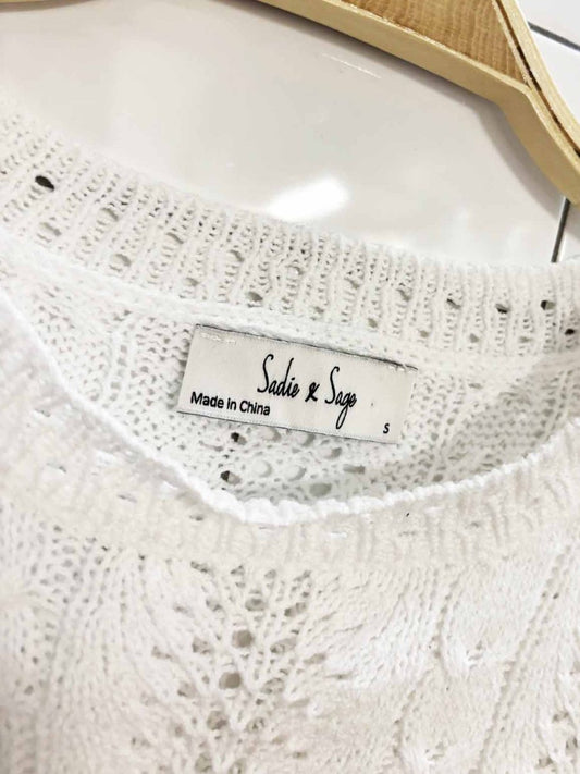 sadie & sage crochet loose knit sweater - good market thrift store