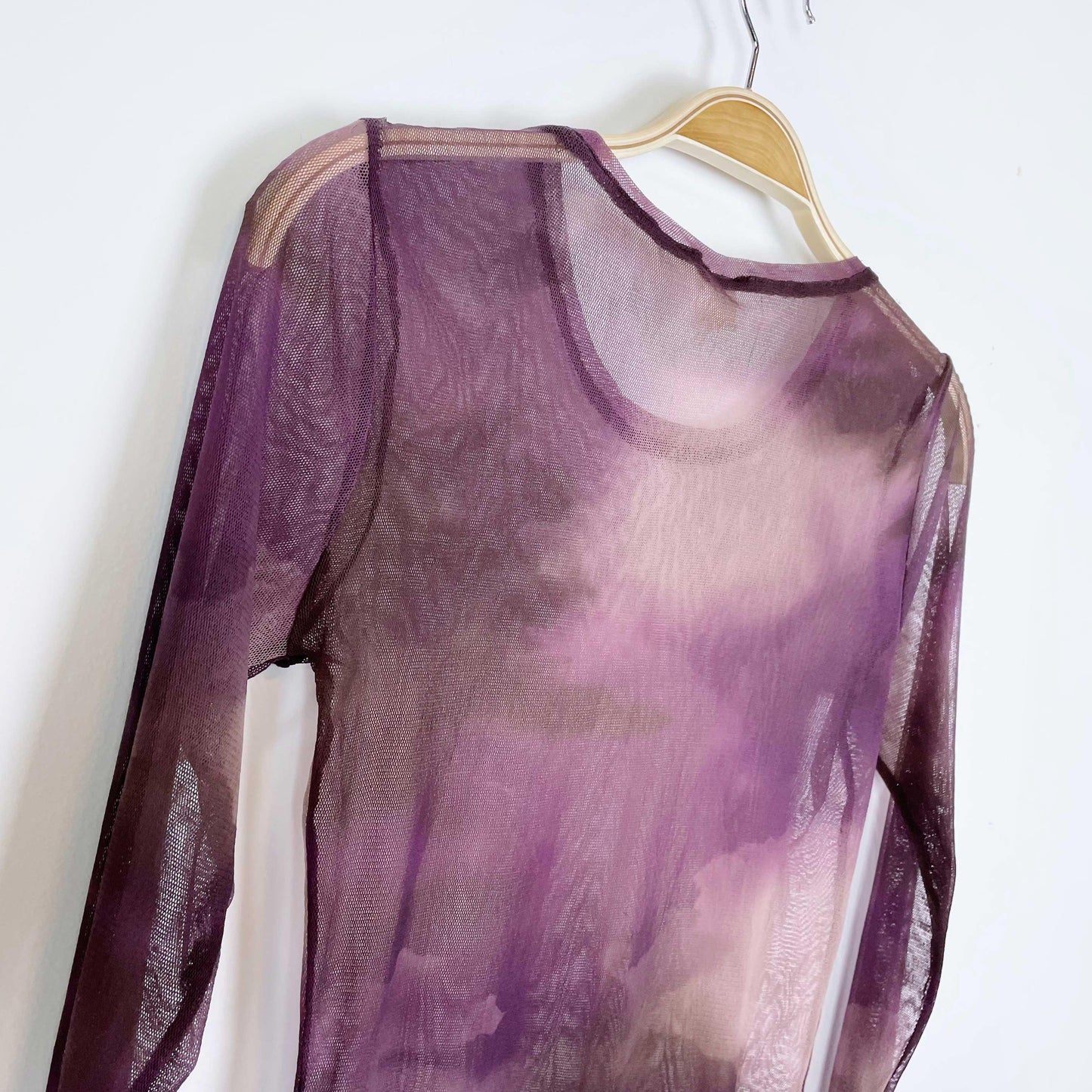 vintage 00s sandwich purple sheer long sleeve - size medium
