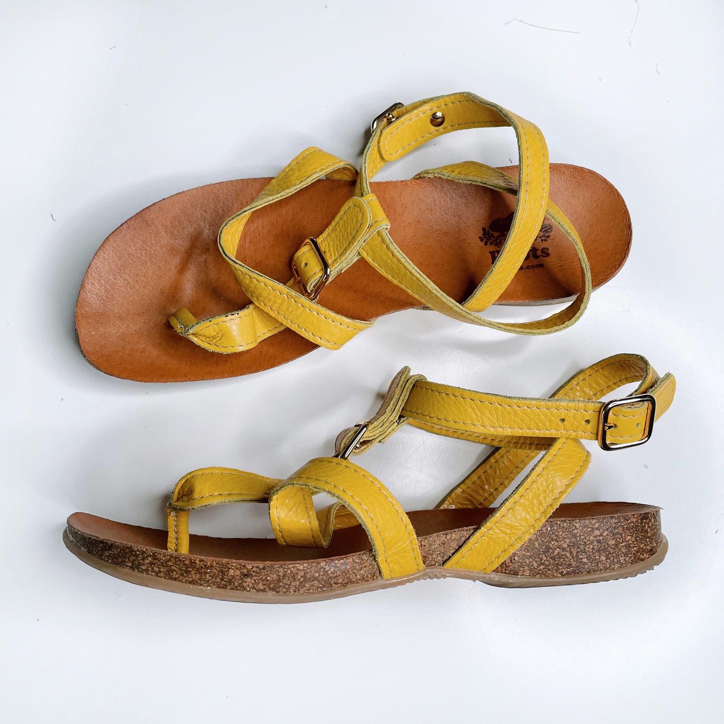 roots leather thong ankle wrap sandals