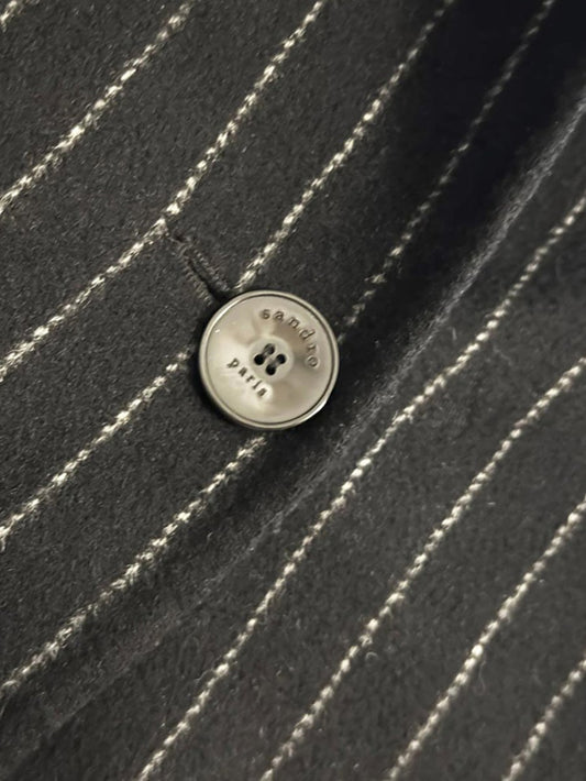 sandro wool - blend soft pin stripe light jacket - good market thrift store