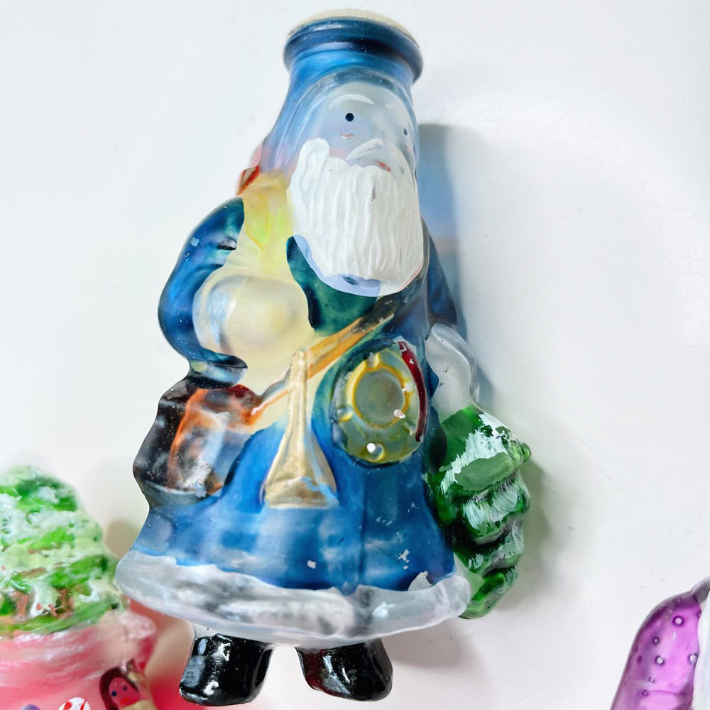 x3 vintage old world santa tree light covers