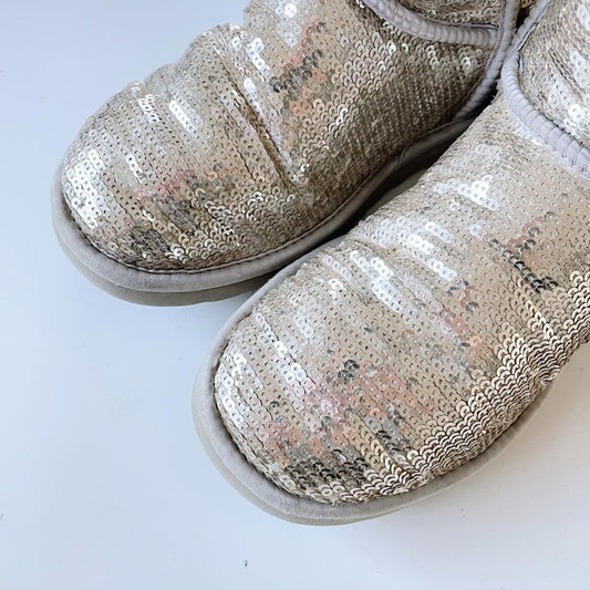 ugg classic short sequin cosmos sheepskin boots