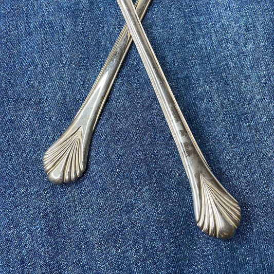 vintage silverware salad servers