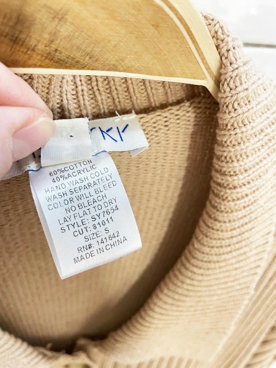 she + sky super boxy knit collared cardigan sweater - good market thrift store