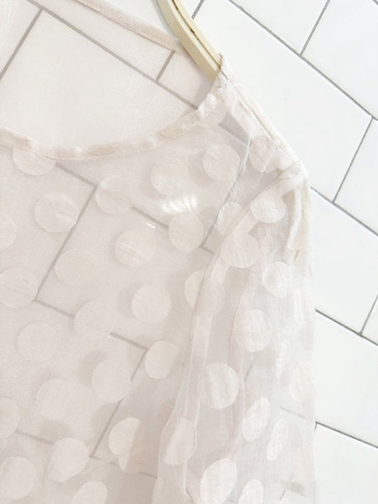 sheer organza polka dot cropped top - good market thrift store