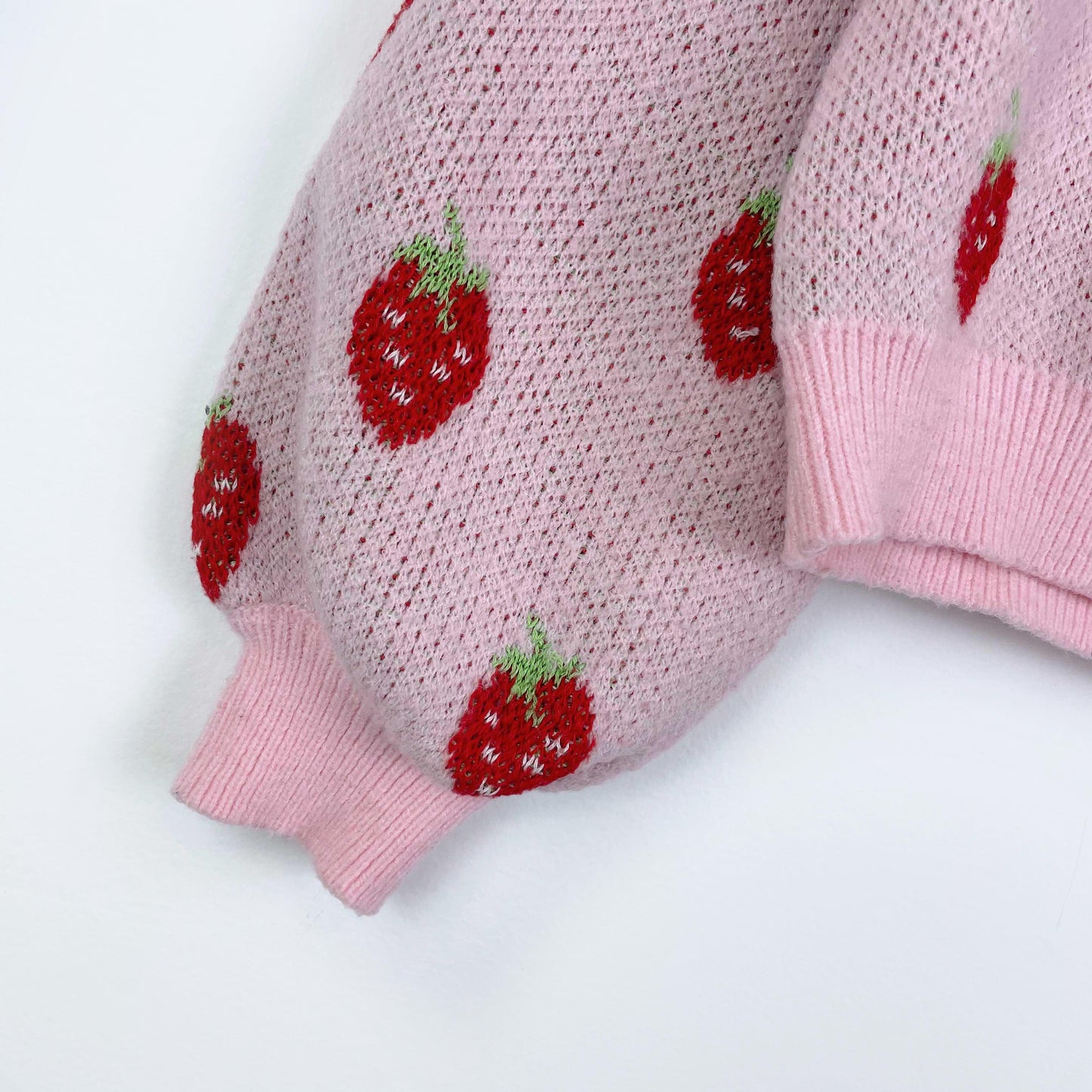 shein strawberry v-neck sweater - size 11-12Y