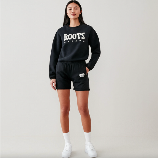 roots 2021 black 8" sweat shorts