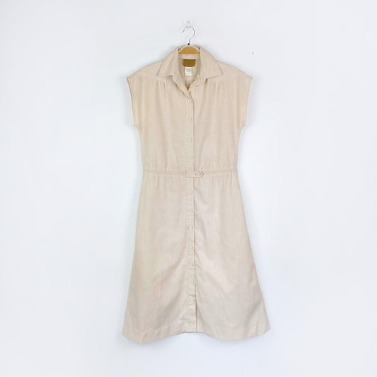 vintage emielle silk-blend midi shirt dress