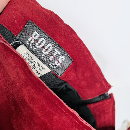 vintage 70s roots suede tie-waist midi skirt