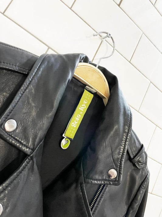 soia & kyo leather biker jacket - good market thrift store