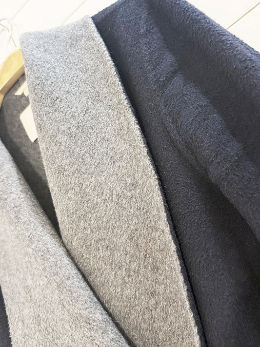 soia & kyo wool - blend wrap two - tone jacket - good market thrift store