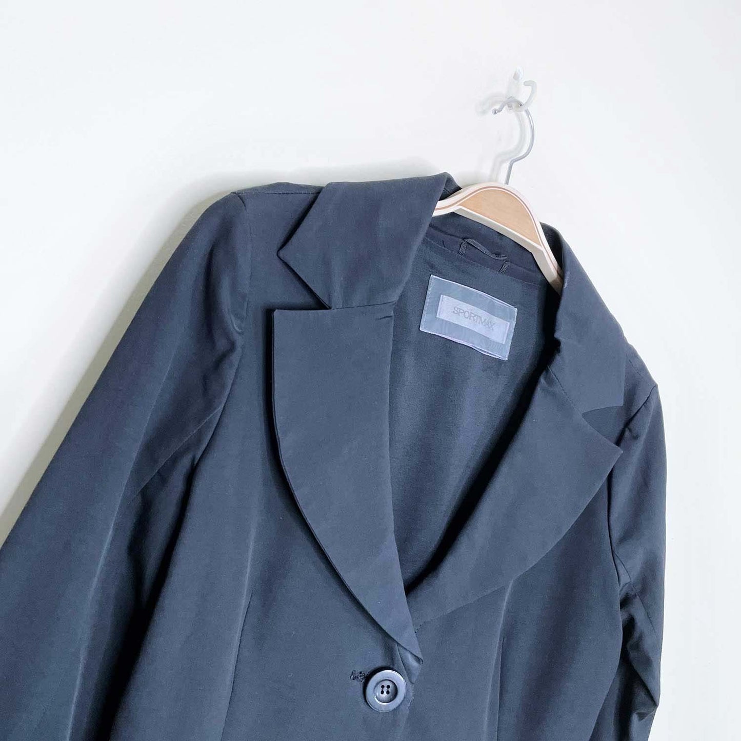 sportmax single button blazer with chiffon layer - size 8