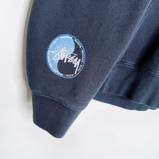 vintage stussy yin yang hoodie made in usa - size small