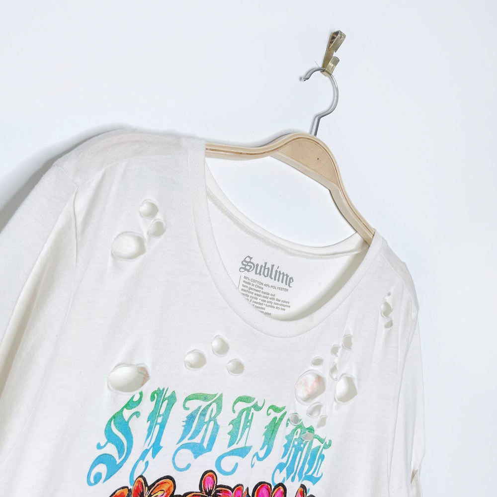 sublime oversized distressed sun t-shirt dress