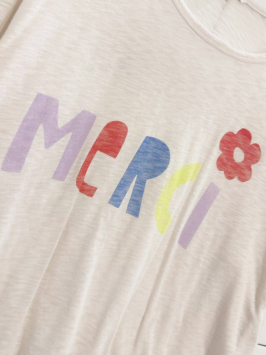 sundry merci marled graphic long sleeve top | made in USA | anthropologie - good market thrift store