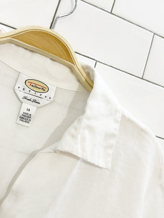 talbots 100% irish linen full button shirt - good market thrift store