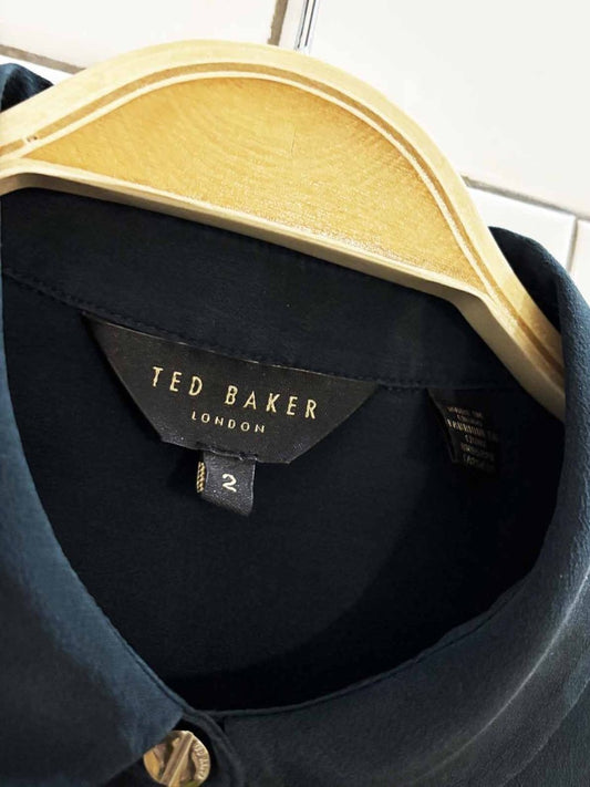 ted baker 100% silk button down blouse - good market thrift store