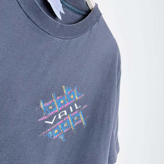 vintage 90s vail ski resort colorado tee - size large