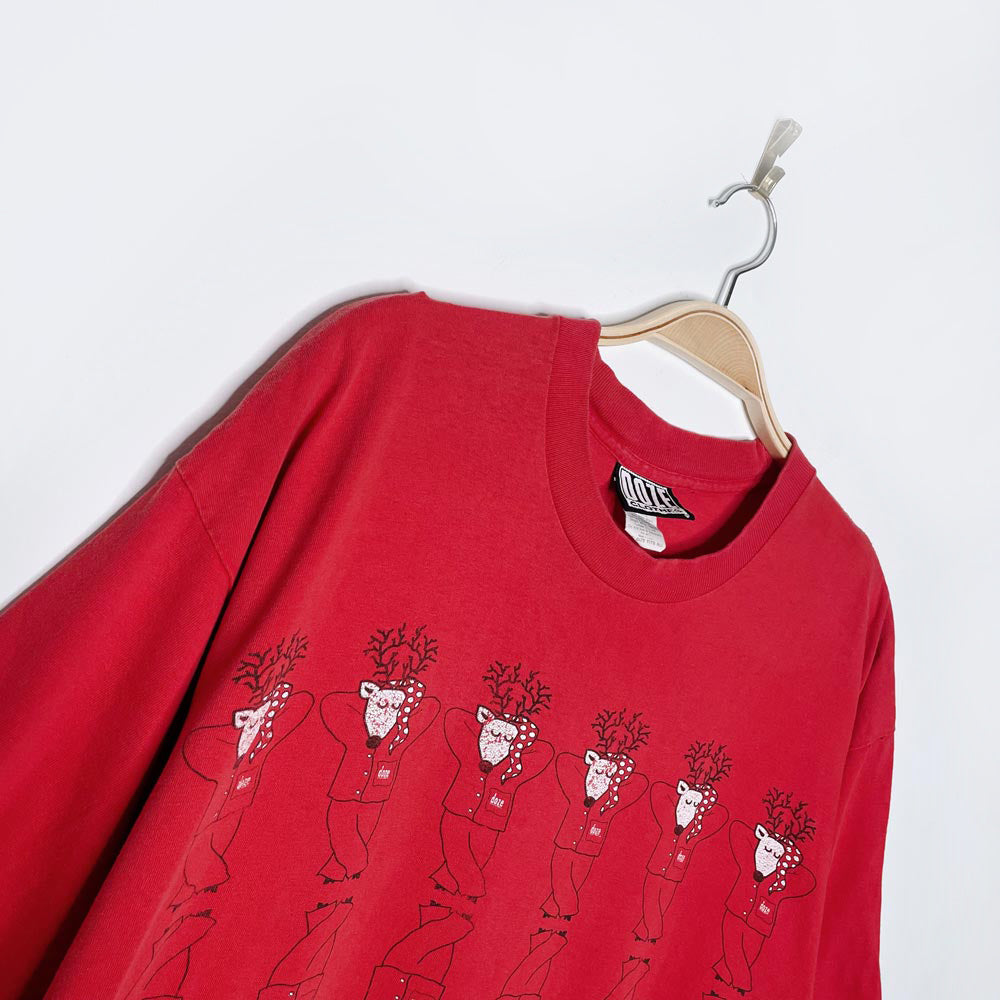 vintage 90s made in usa dozin' reindeer t-shirt dress