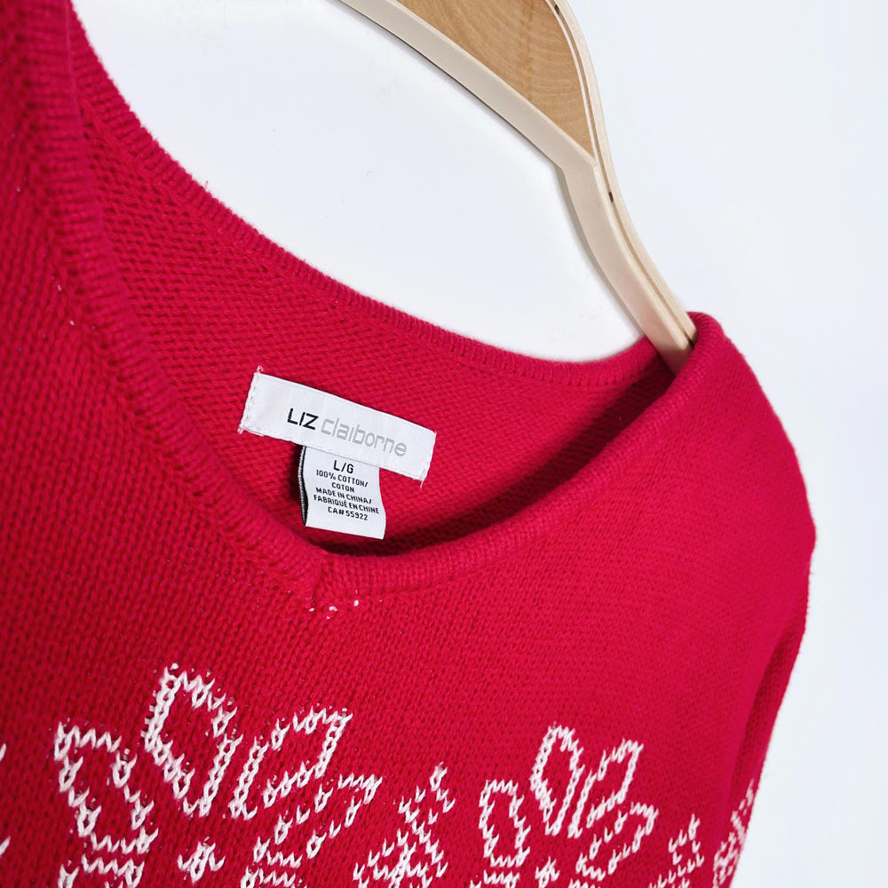 vintage liz claiborne holiday scottish terrier knit