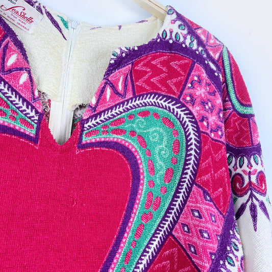 vintage 60's limited edition seashells miami terry cabana dress