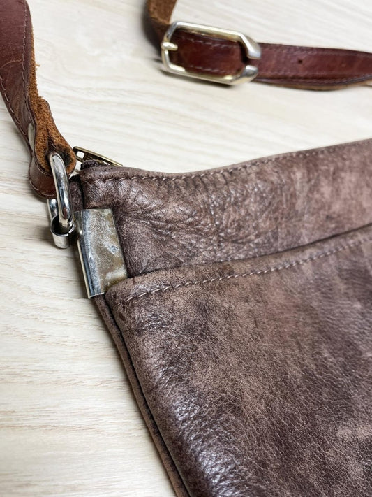 the cob shop handmade rustic leather crossbody bag - good market thrift store