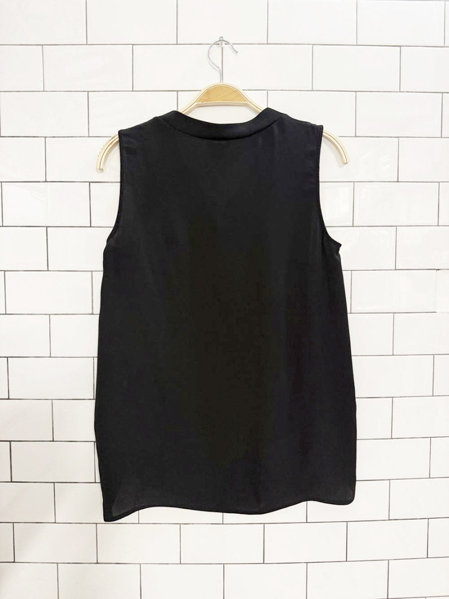 theory 100% silk sleeveless v - neck top - good market thrift store