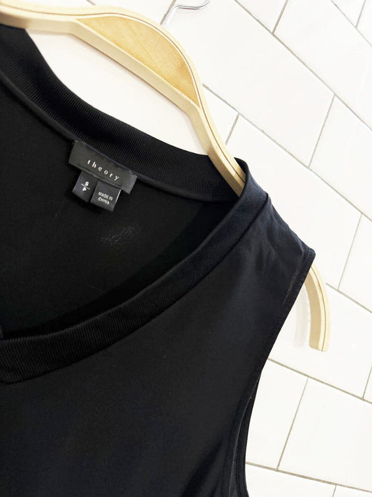 theory 100% silk sleeveless v - neck top - good market thrift store
