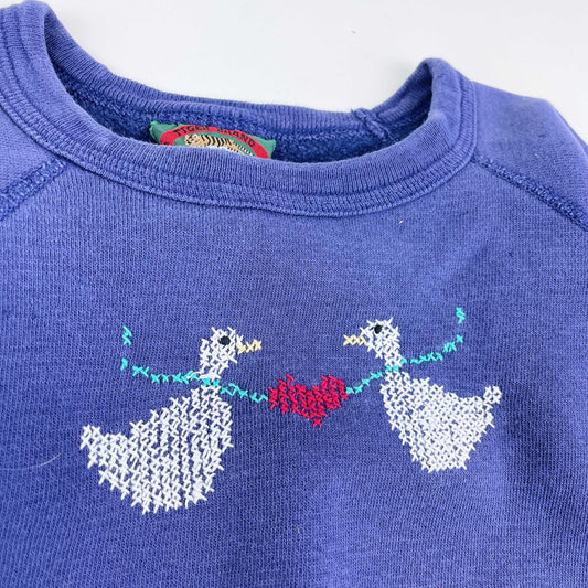 vintage tiger brand cross stitch duck crew - size xs