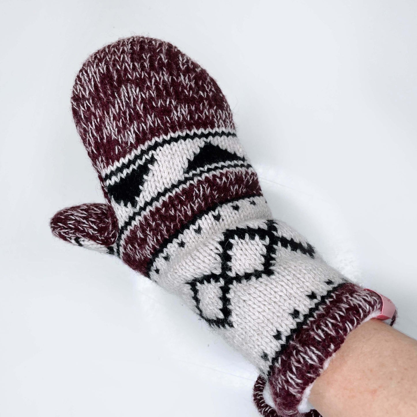 handmade tna knit sweater mittens - one size