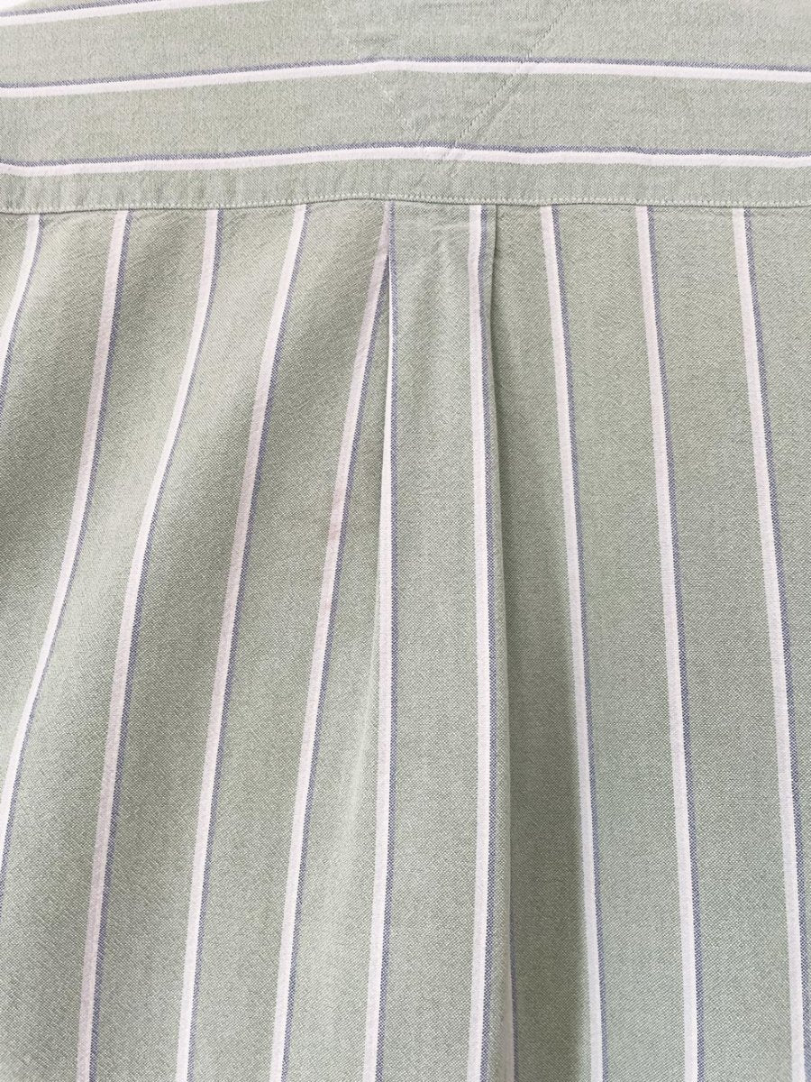 tommy hilfiger green stripe sporty prep cropped shirt | rework - good market thrift store